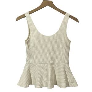 Ganni for Anthropologie Peplum Tank Top - Ivory - XS